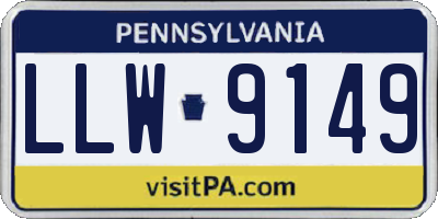 PA license plate LLW9149
