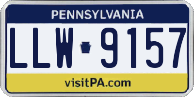 PA license plate LLW9157