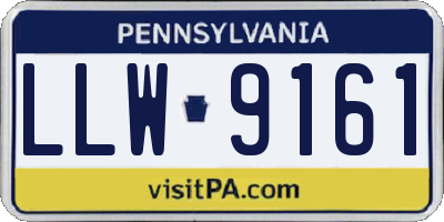 PA license plate LLW9161