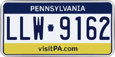 PA license plate LLW9162