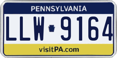 PA license plate LLW9164