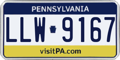 PA license plate LLW9167