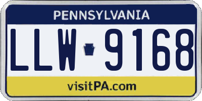 PA license plate LLW9168