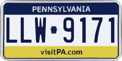 PA license plate LLW9171