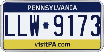 PA license plate LLW9173