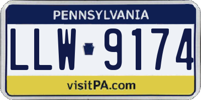 PA license plate LLW9174