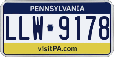 PA license plate LLW9178