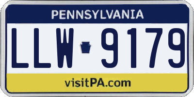 PA license plate LLW9179