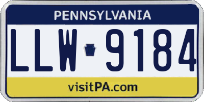 PA license plate LLW9184