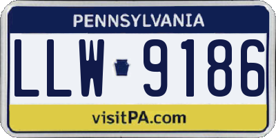 PA license plate LLW9186