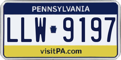 PA license plate LLW9197