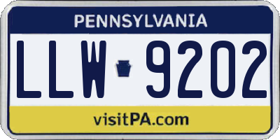 PA license plate LLW9202