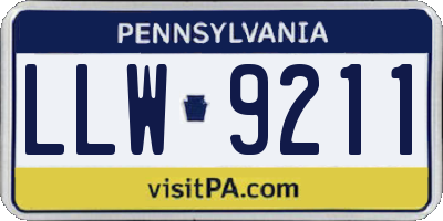 PA license plate LLW9211