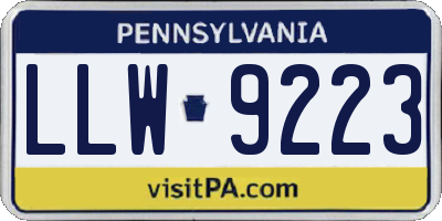 PA license plate LLW9223