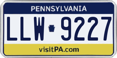 PA license plate LLW9227