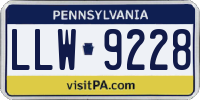 PA license plate LLW9228