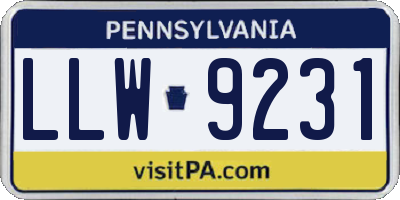 PA license plate LLW9231