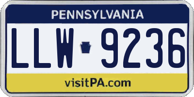 PA license plate LLW9236