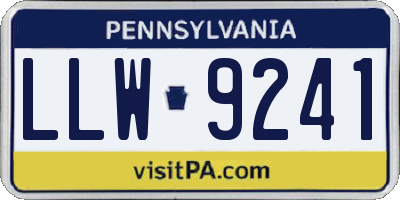 PA license plate LLW9241