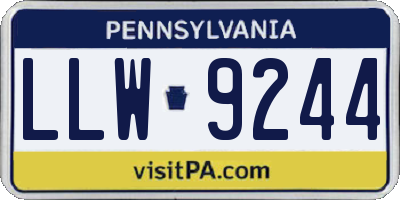 PA license plate LLW9244