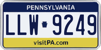 PA license plate LLW9249