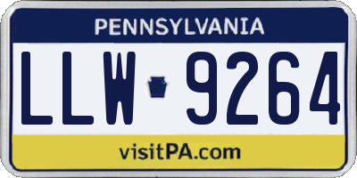 PA license plate LLW9264