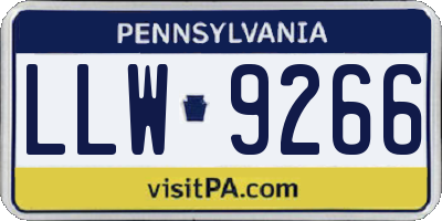 PA license plate LLW9266