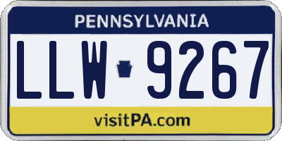 PA license plate LLW9267