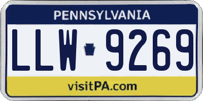 PA license plate LLW9269