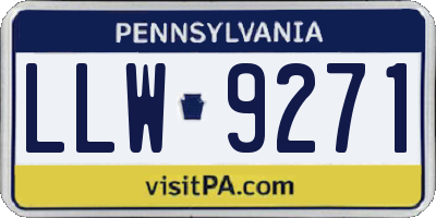 PA license plate LLW9271
