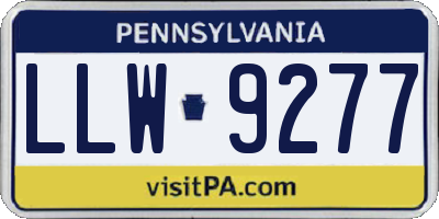 PA license plate LLW9277