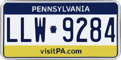 PA license plate LLW9284