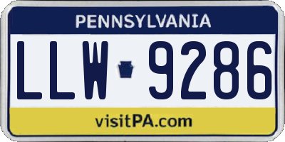 PA license plate LLW9286