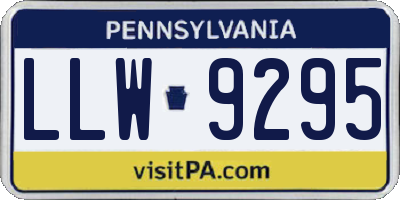 PA license plate LLW9295