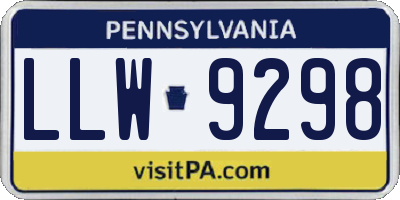 PA license plate LLW9298
