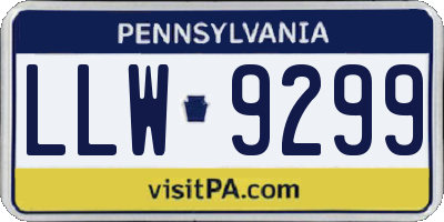PA license plate LLW9299