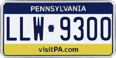PA license plate LLW9300