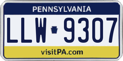 PA license plate LLW9307