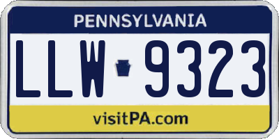 PA license plate LLW9323