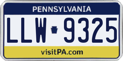 PA license plate LLW9325