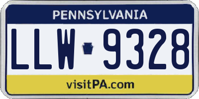 PA license plate LLW9328