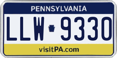 PA license plate LLW9330