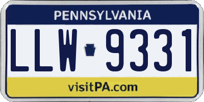 PA license plate LLW9331