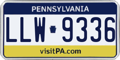 PA license plate LLW9336