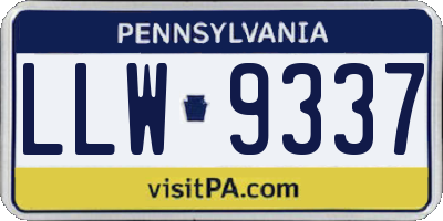 PA license plate LLW9337