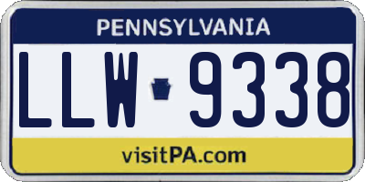 PA license plate LLW9338