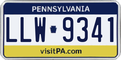 PA license plate LLW9341