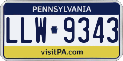 PA license plate LLW9343