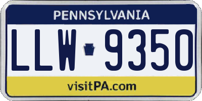 PA license plate LLW9350