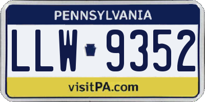 PA license plate LLW9352